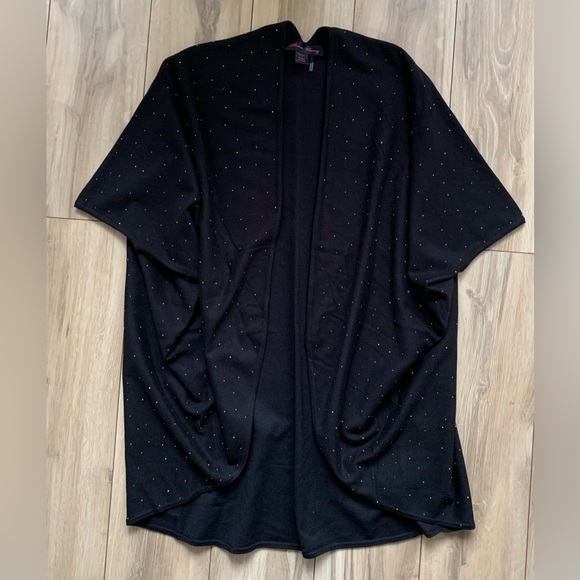 EUC Christmas holiday Sparkly knit cape cardigan - Picture 9 of 9